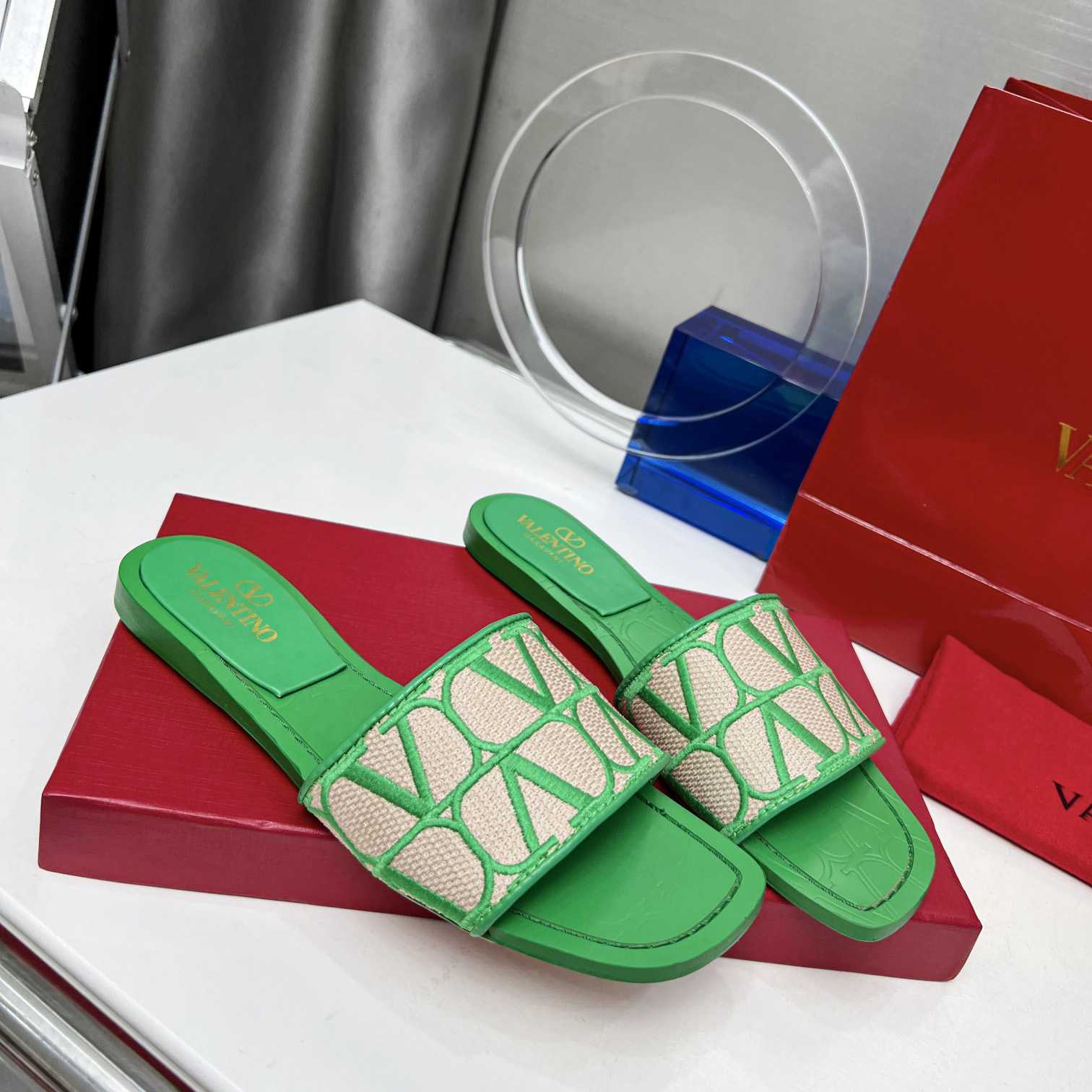 Valenti Toile Iconographe Slide Sandal  - everydesigner