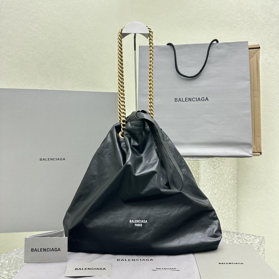 Balenciaga Women's Crush Medium Tote Bag In Black - everydesigner