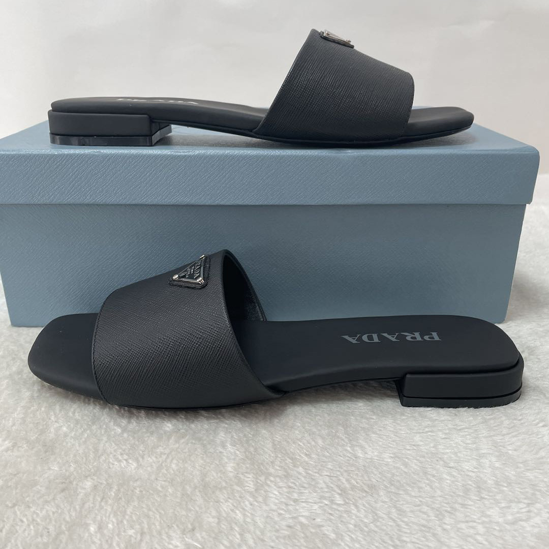 Prada Saffiano Leather Slides - everydesigner