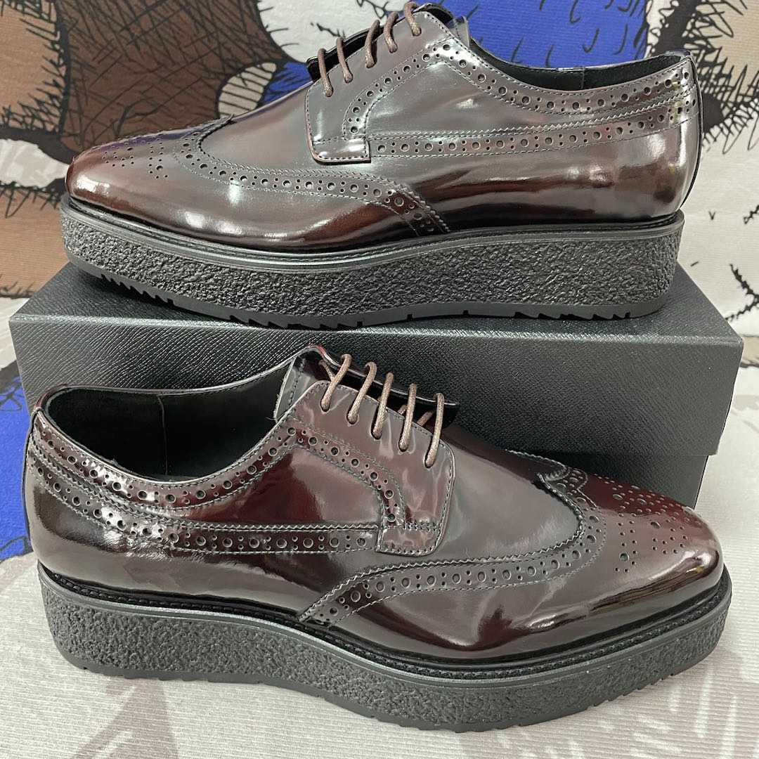 Prada Two Tone Brogue Leather Lace Up Derby(Upon UK Size) - everydesigner