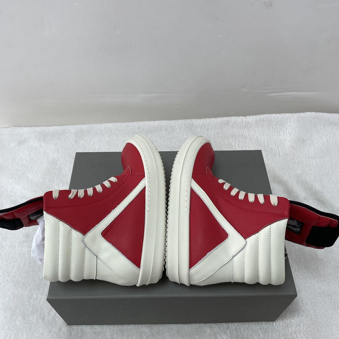 Rick Owens Red Geobasket High-Top Sneakers - everydesigner