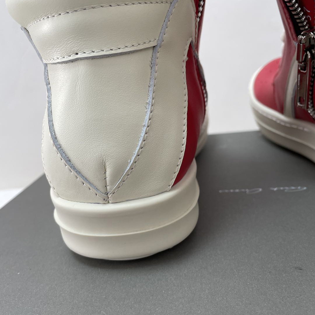 Rick Owens Red Geobasket High-Top Sneakers - everydesigner