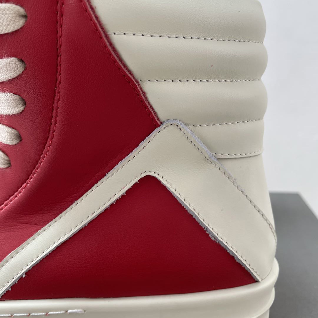 Rick Owens Red Geobasket High-Top Sneakers - everydesigner