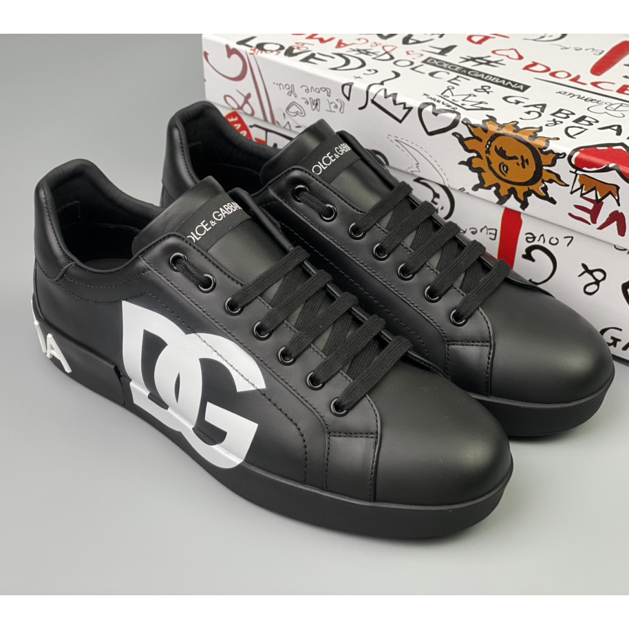 Dolce & Gabbana Calfskin appa Portofino sneakers With DG Logo Print - everydesigner