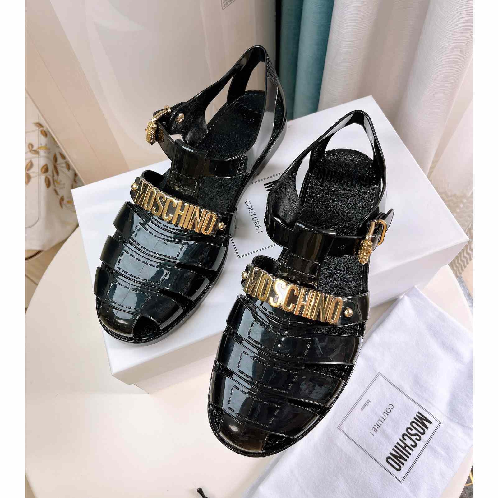 Moschino Logo-plaque Closed-Toe Sandals - everydesigner