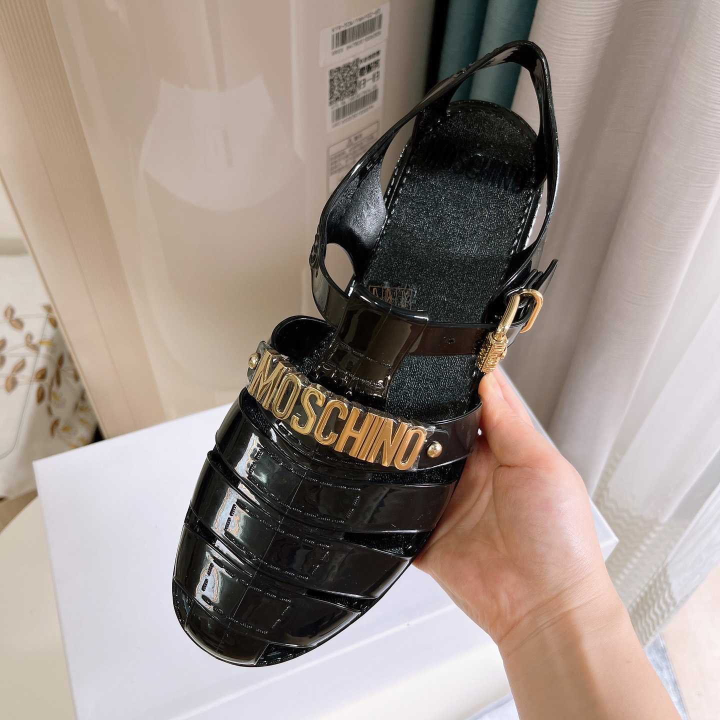 Moschino Logo-plaque Closed-Toe Sandals - everydesigner