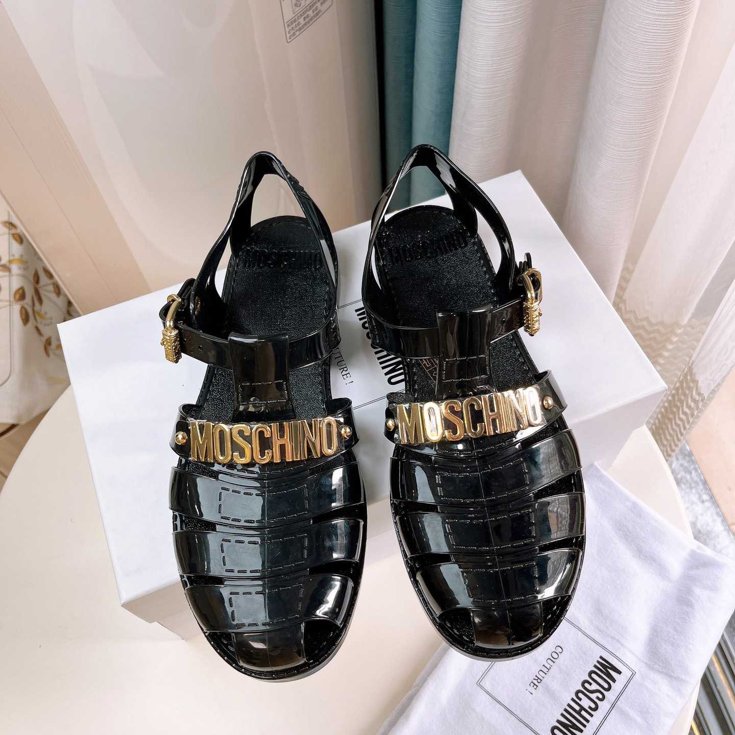 Moschino Logo-plaque Closed-Toe Sandals - everydesigner