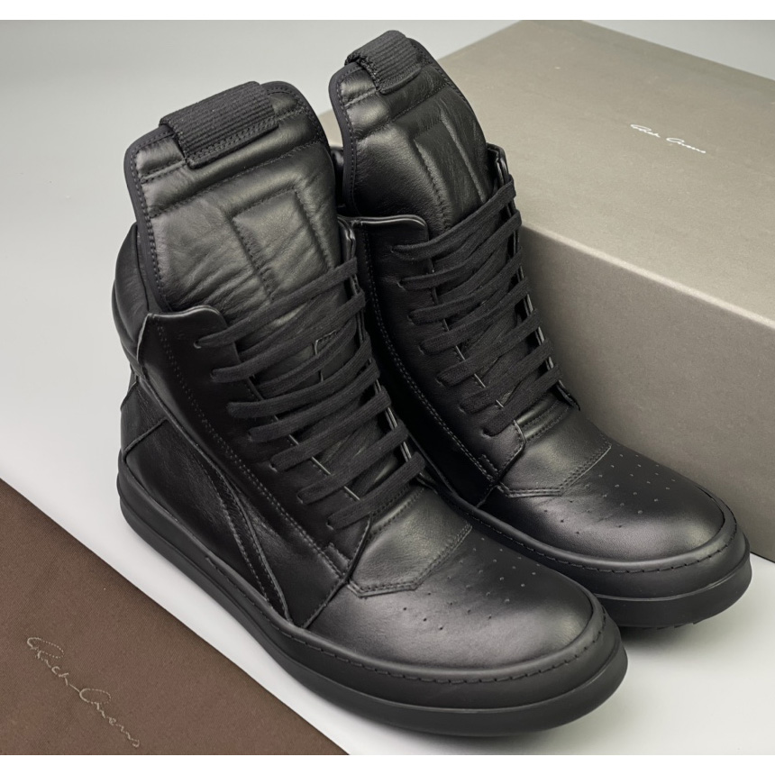 Rick Owens Leather High Top Sneakers - everydesigner