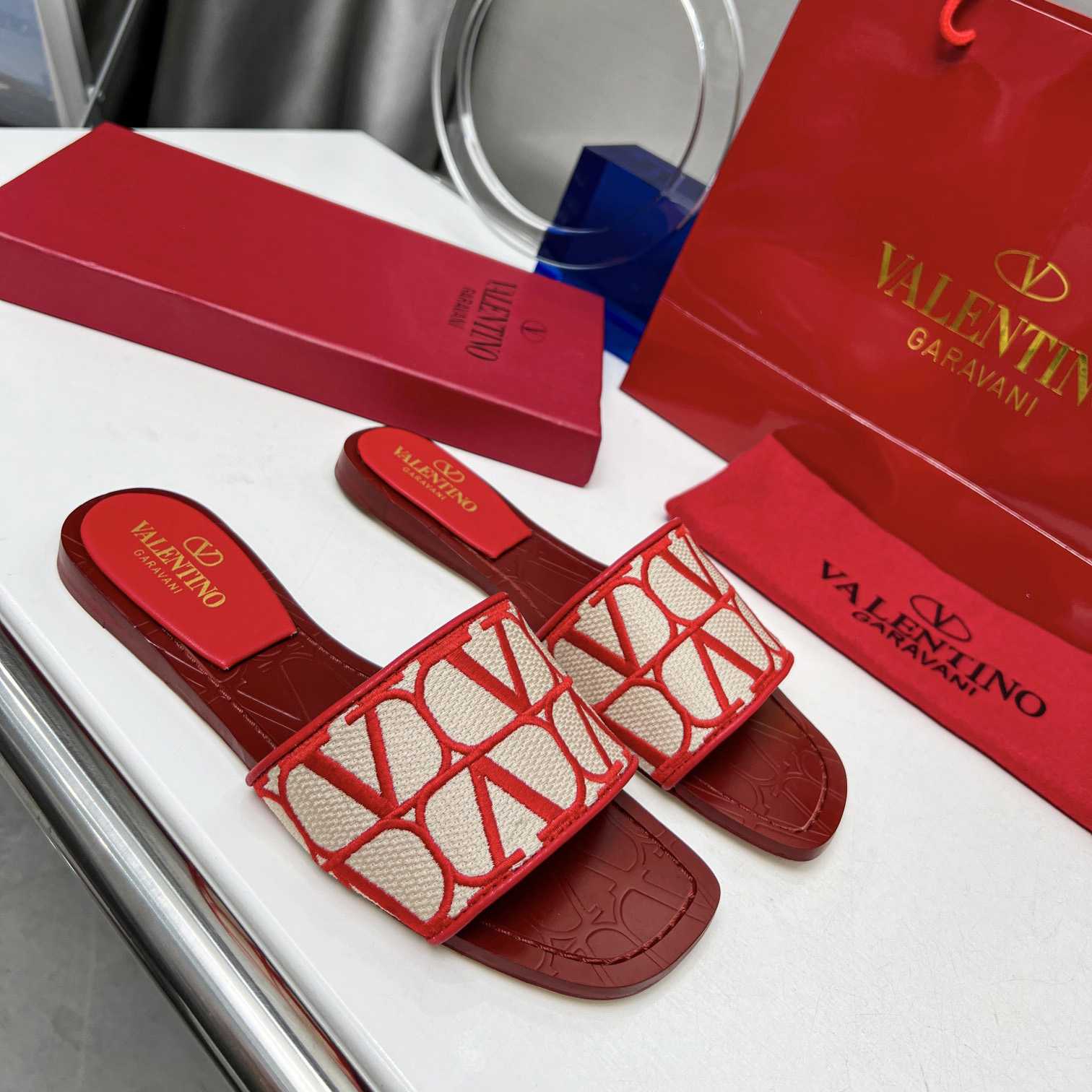 Valenti Toile Iconographe Slide Sandal  - everydesigner