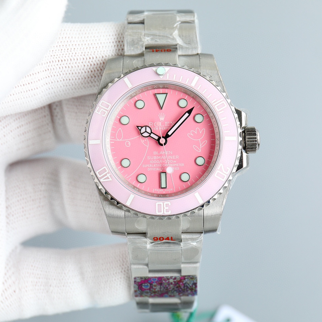 Rolex Submariner Pink Dial Watch - everydesigner