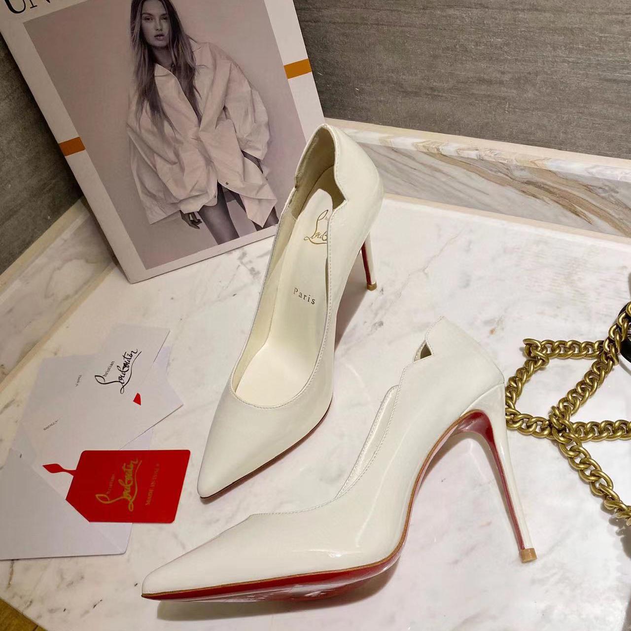 Christian Louboutin White Hot Chick 100mm Heels - everydesigner