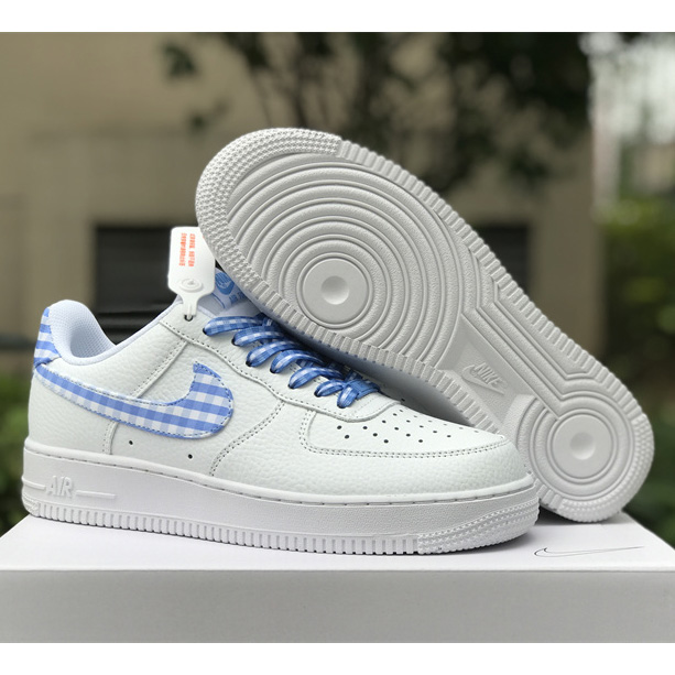 Nike Air Force 1 Low 'Blue Gingham' Sneaker       DZ2784-100 - everydesigner