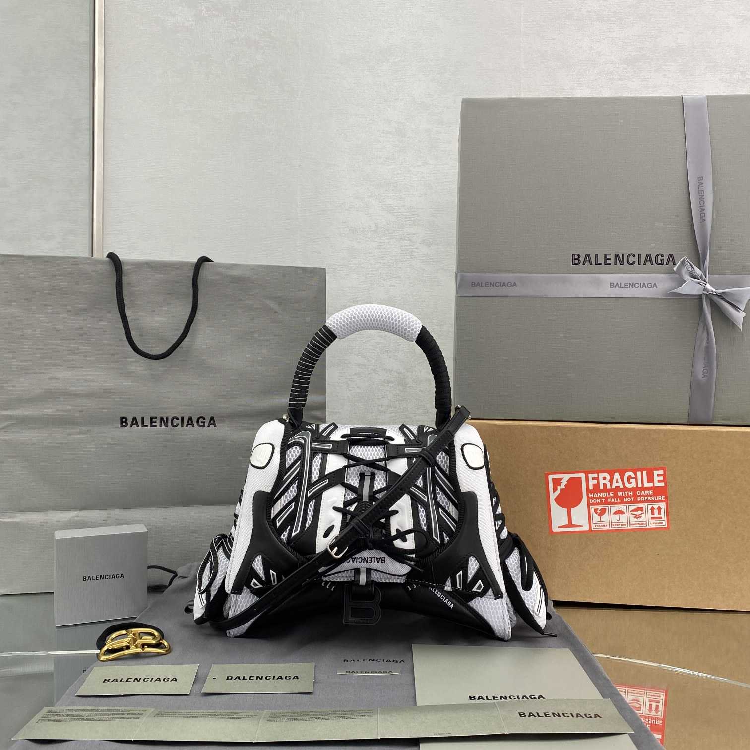 Balenciaga SneakerHead Medium Handbag In White/black - everydesigner