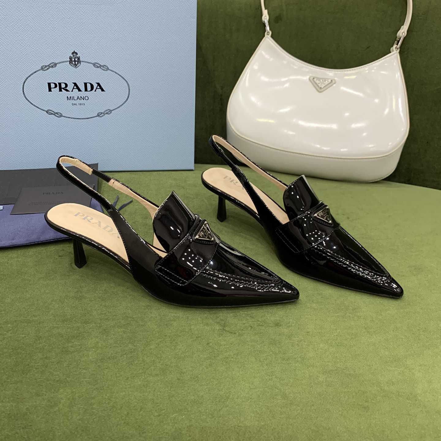 Prada Patent Leather Slingbacks - everydesigner