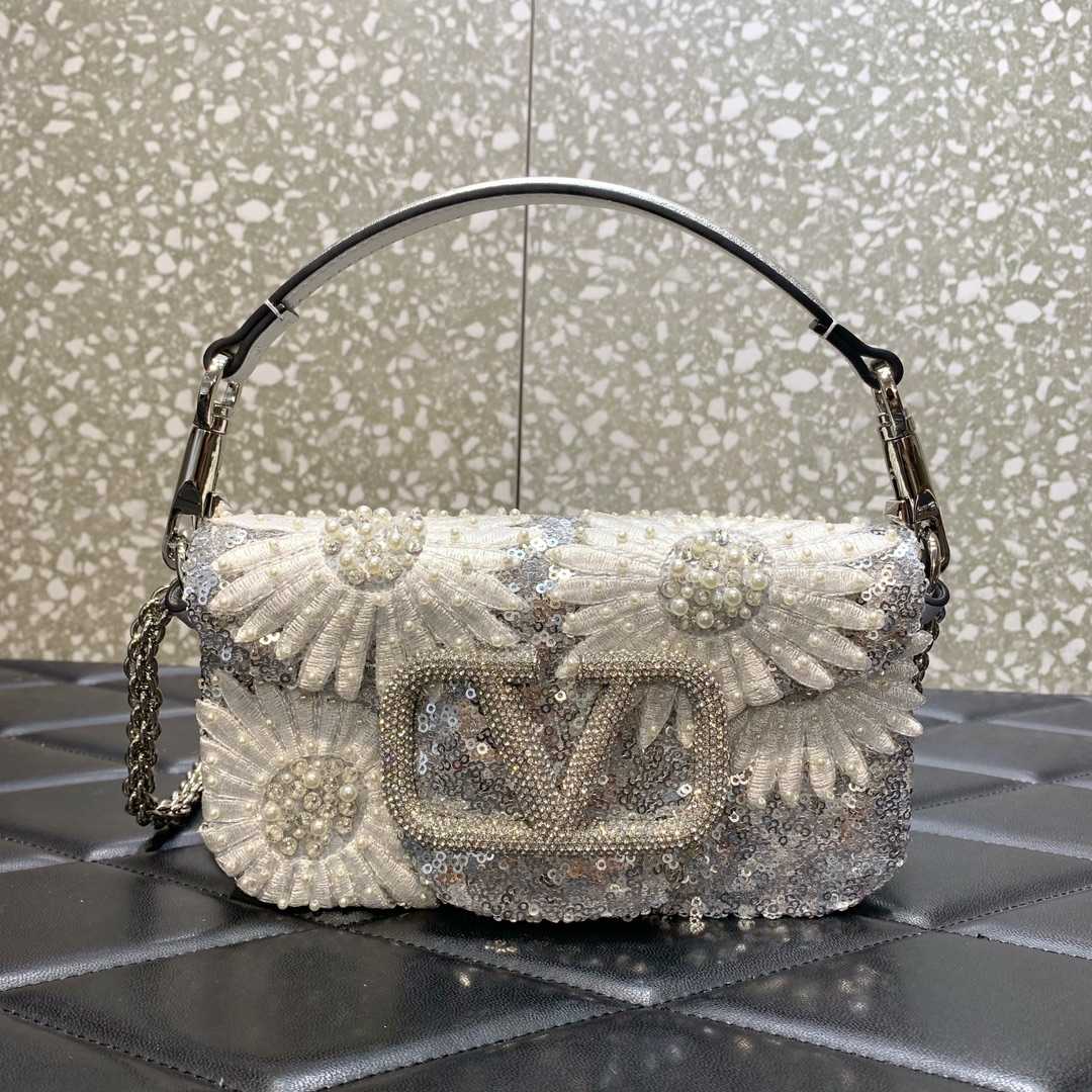 Valenti Locò Small Shoulder Bag With Floral Motif Embroidery - everydesigner