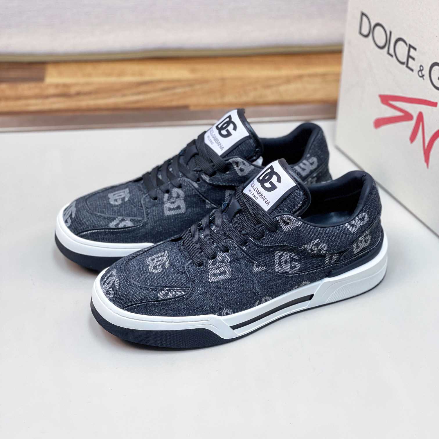 Dolce & Gabbana New Roma Sneakers With Denim Logo - everydesigner