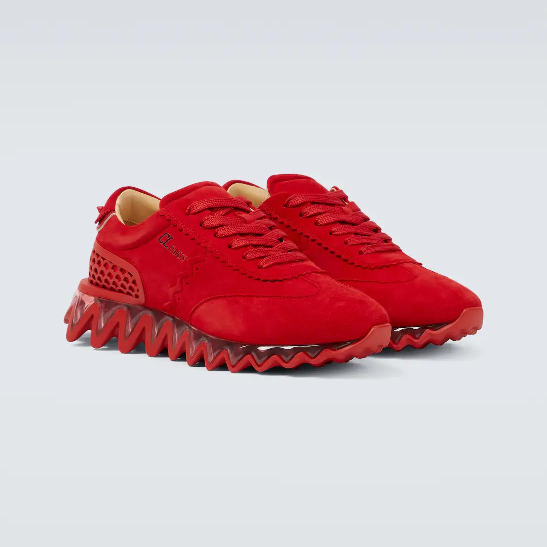 Christian Louboutin Loubishark Suede Sneakers - everydesigner