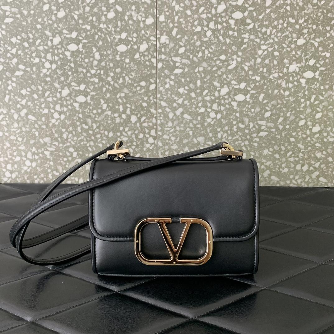 Valenti Small VLogo Type Shoulder Bag In Calfskin - everydesigner