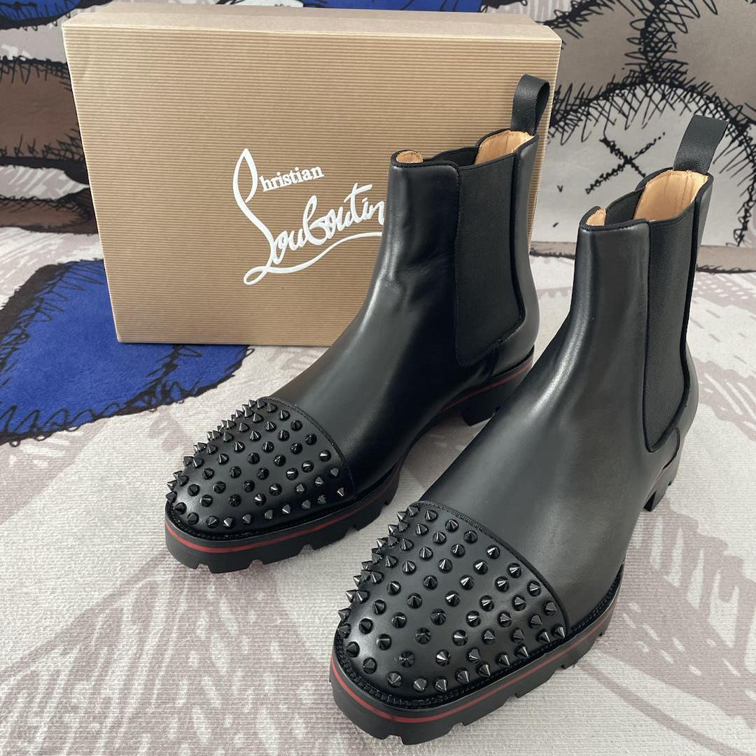 Christian Louboutin Melon Spikes Ankle boots - Calf Leather And Spikes - Black - everydesigner