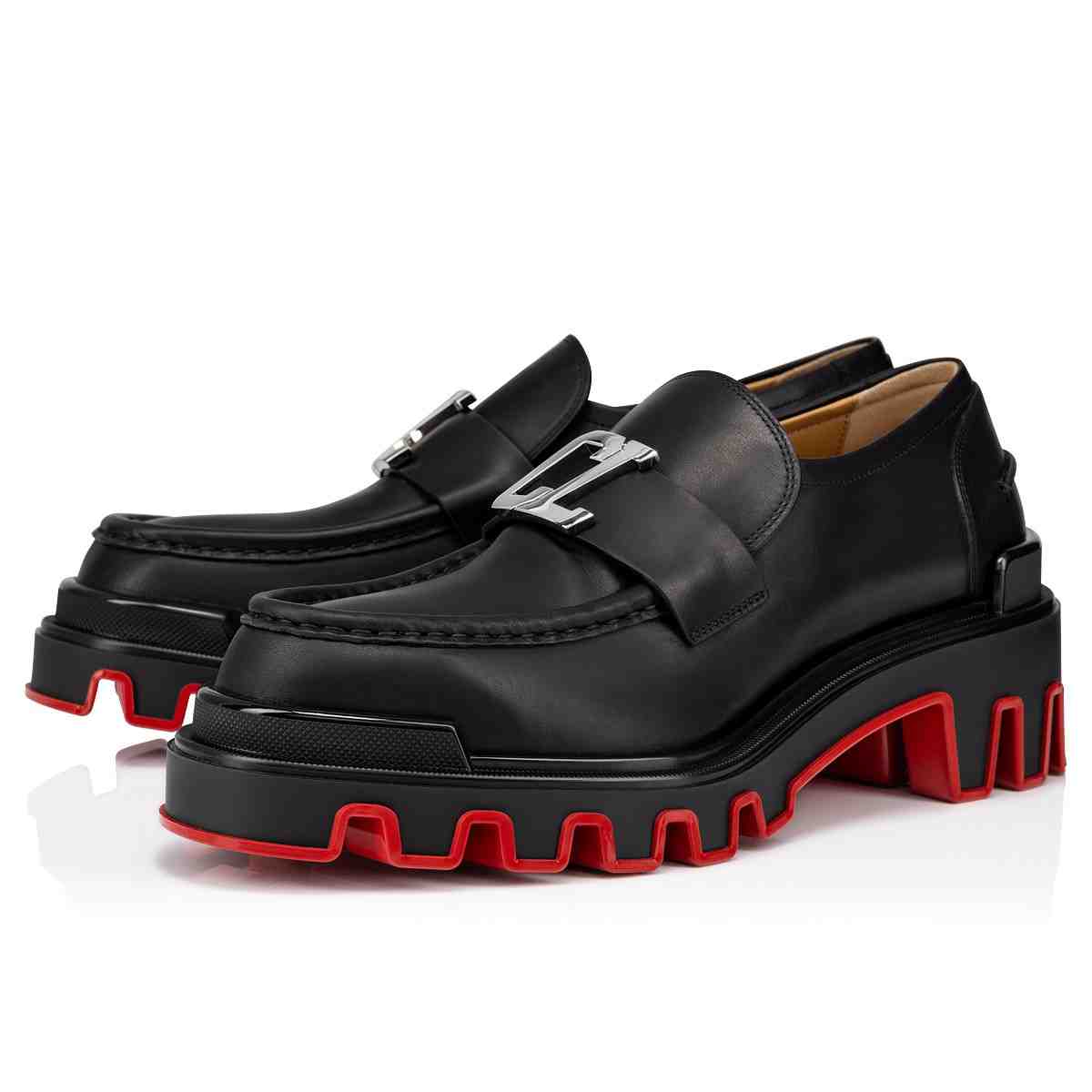 Christian Louboutin CL Moc Dune Loafers - Calf leather - Black - everydesigner