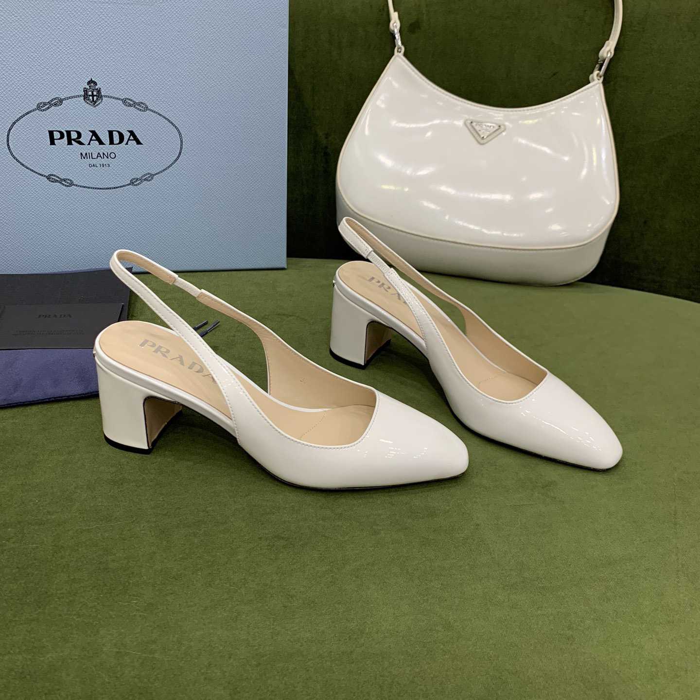 Prada Patent-leather Slingback Pumps - everydesigner