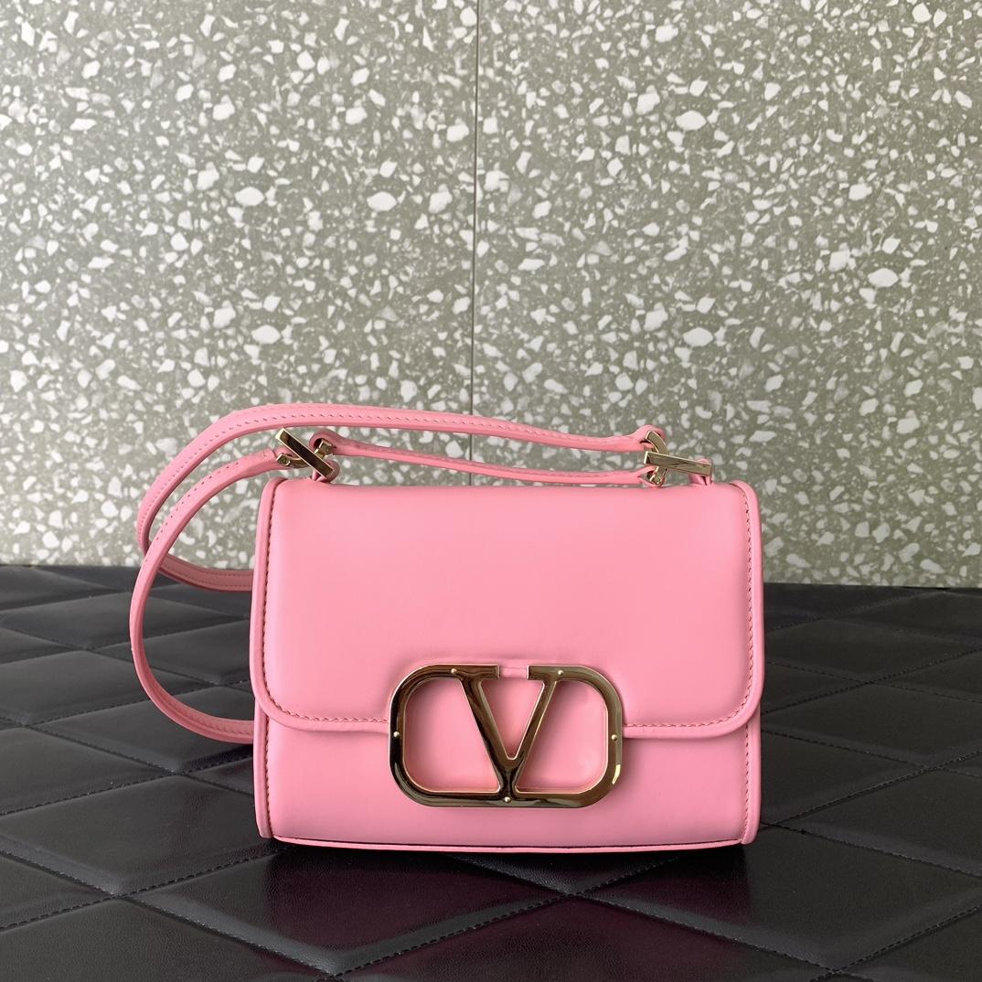 Valenti Small VLogo Type Shoulder Bag In Calfskin - everydesigner