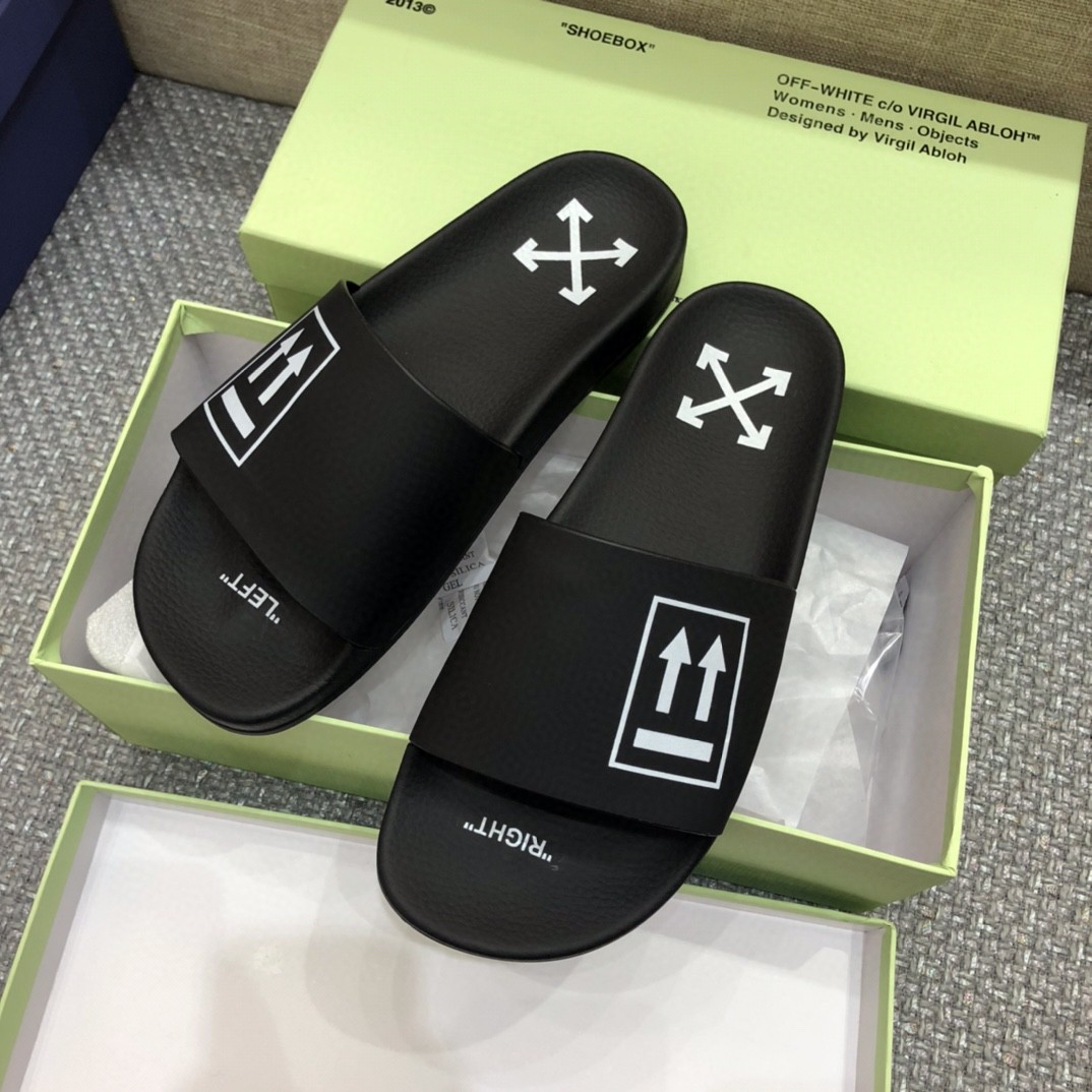 Off White Double Arrow Camouflage Print Slides - everydesigner