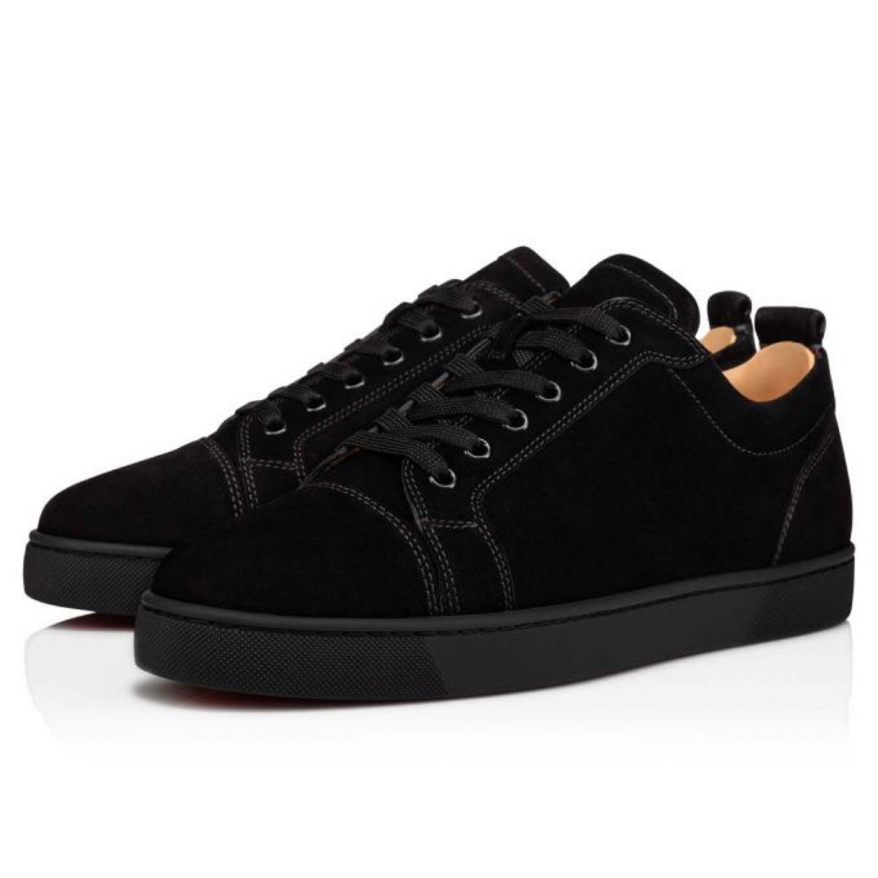 Christian Louboutin Louis Junior Sneakers - Veau velours - Black - everydesigner