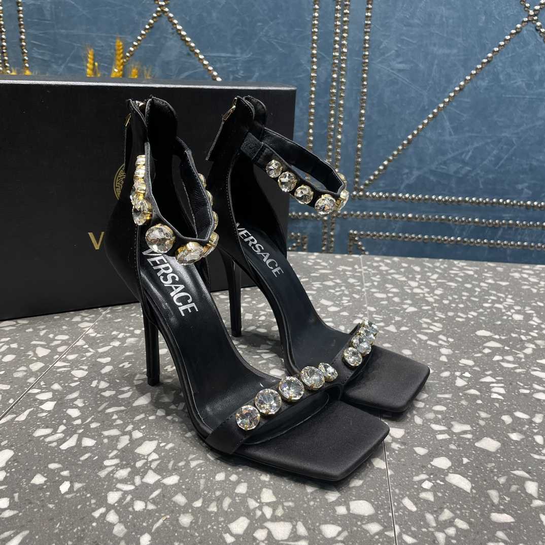 Versace Crystal Satin Sandals - everydesigner