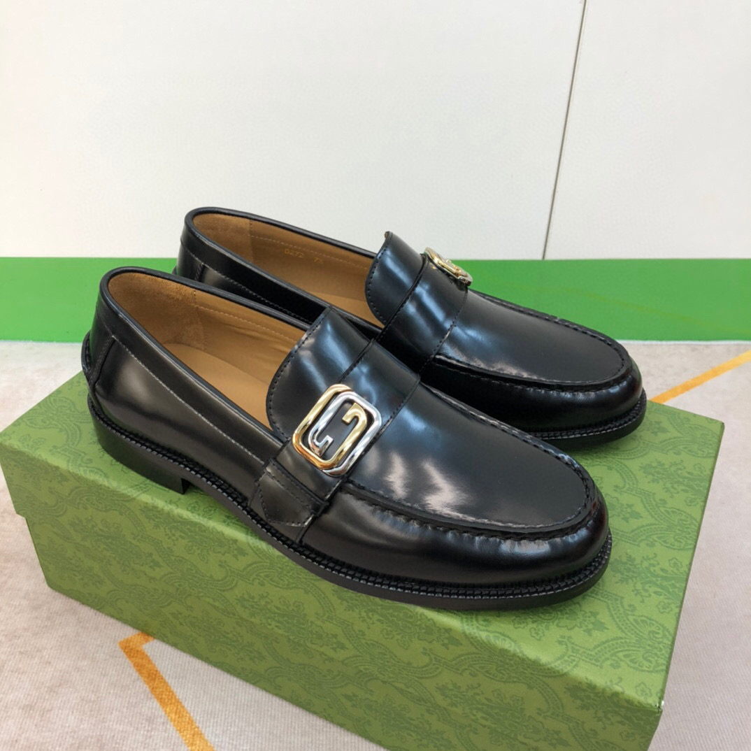 Gucci Logo-plaque Leather Loafers (Upon Uk Size) - everydesigner