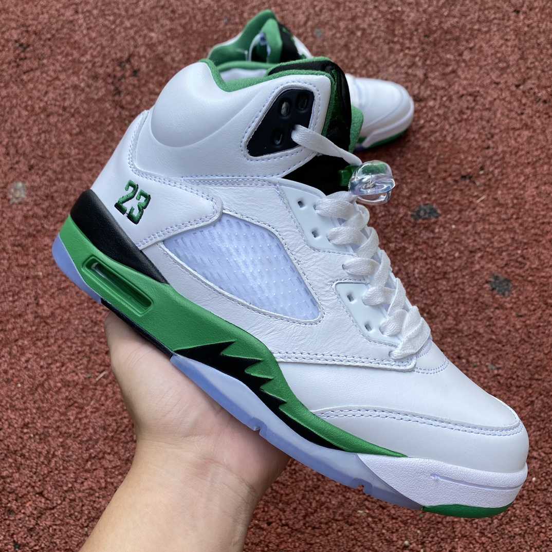 Air Jordan 5 Burgundy Lucky Green Sneakers         dd9336-103 - everydesigner