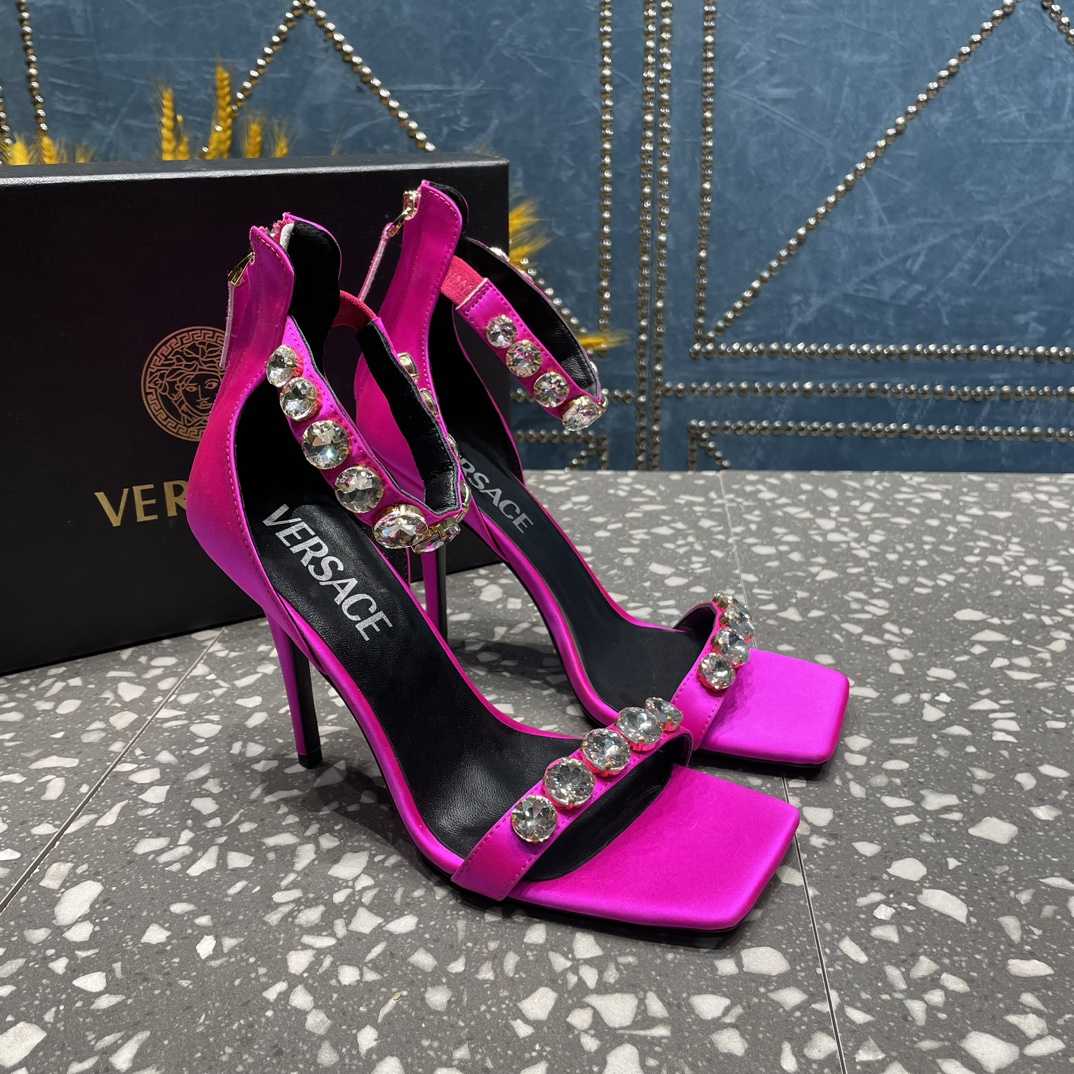 Versace Crystal Satin Sandals - everydesigner