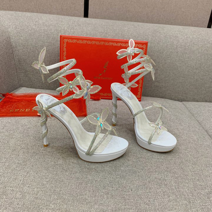 Rene Caovilla Margot Crystal White Platform Sandal 120 - everydesigner