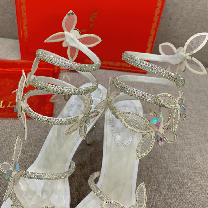 Rene Caovilla Margot Crystal White Platform Sandal 120 - everydesigner