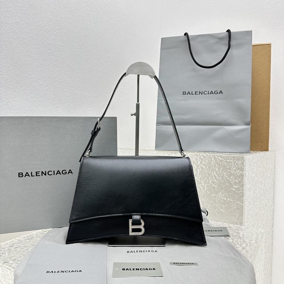 Balenciaga Crush Medium Sling Bag In Black (31x20x10cm) - everydesigner