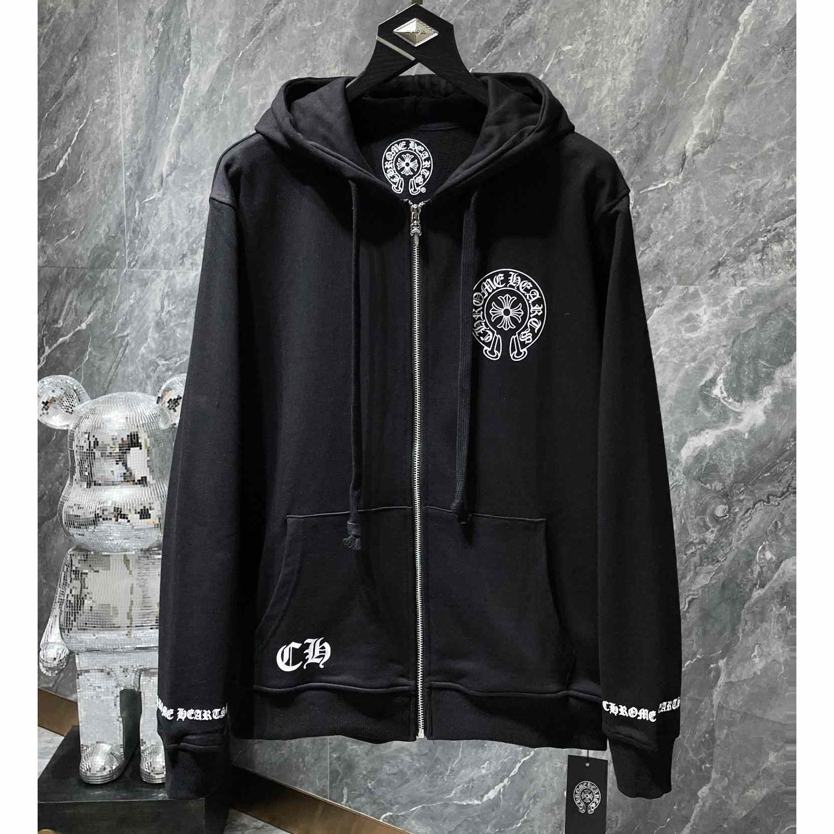 Chrome Heart Zip Up Hooded Sweatshirt  - everydesigner