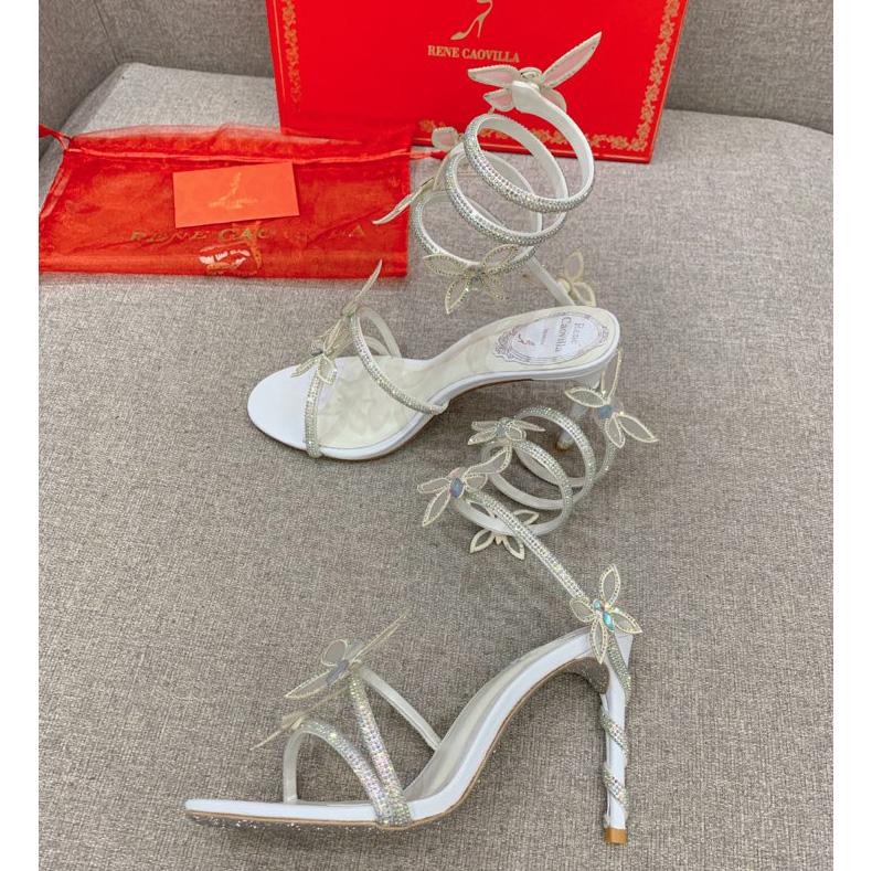 Rene Caovilla Margot Crystal White Sandal   95 - everydesigner