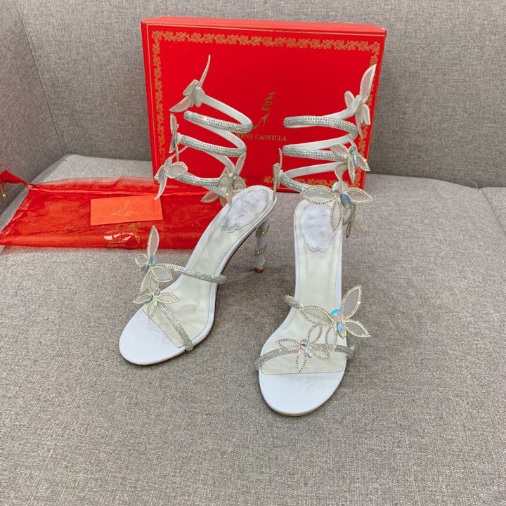 Rene Caovilla Margot Crystal White Sandal   95 - everydesigner