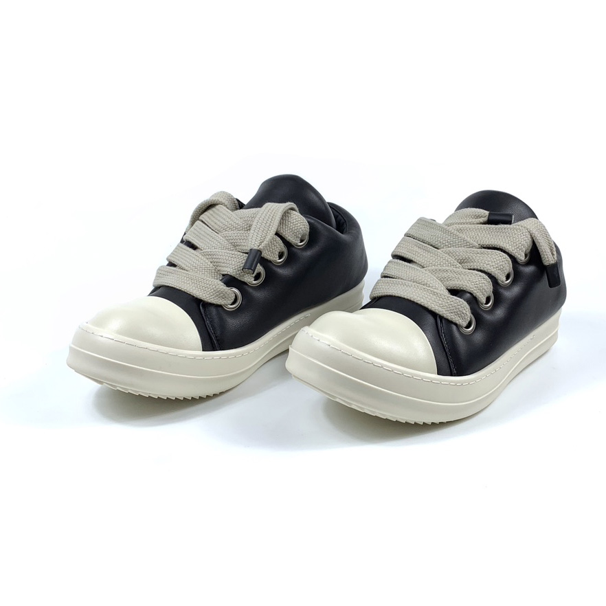 Rick Owens Black Jumbo Lace-up Padded Sneakers - everydesigner