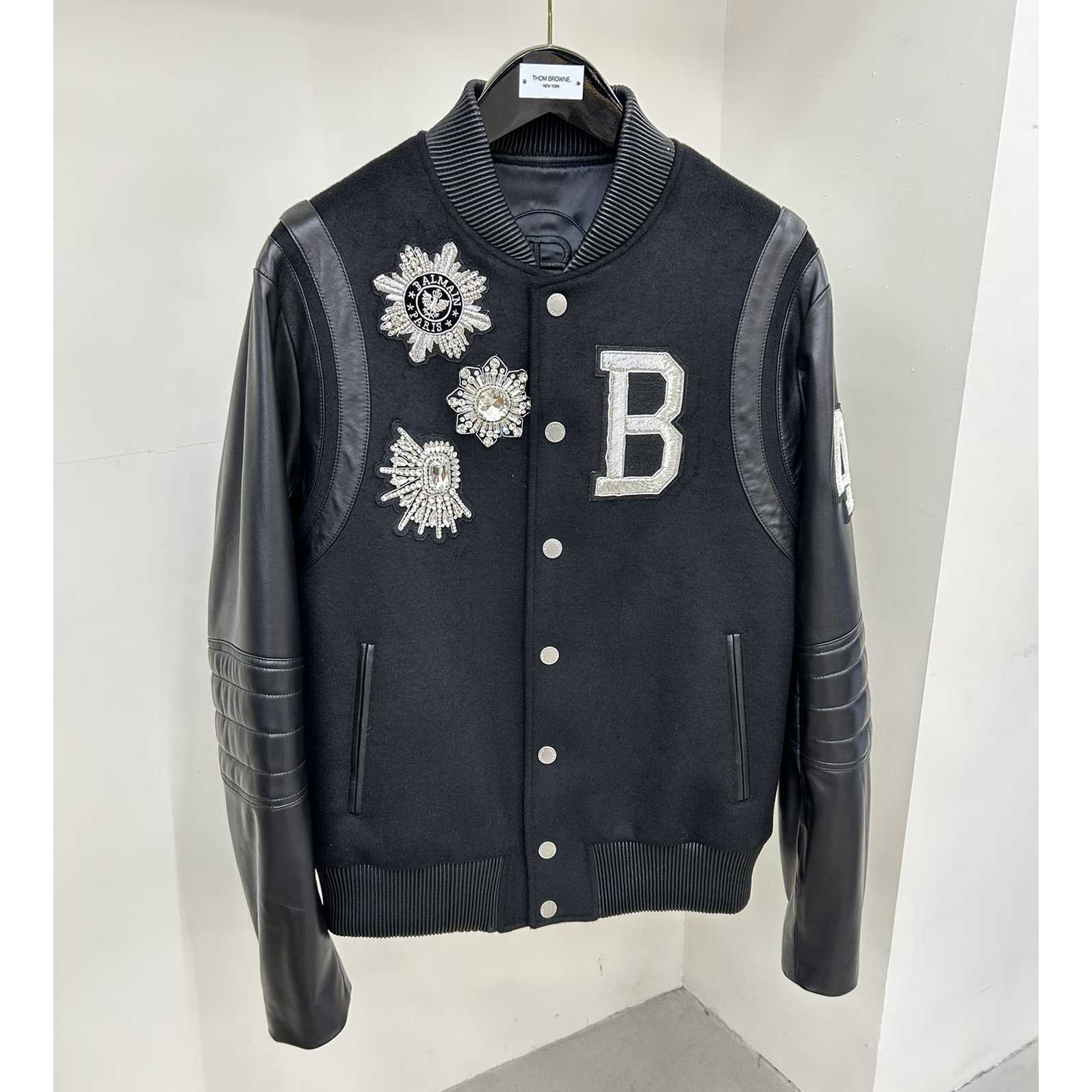 Balmain Leather And Wool Jacket - everydesigner