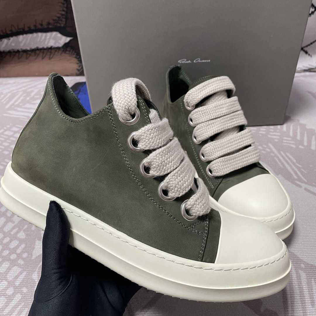 Rick Owens Leather Low-top Sneakers - everydesigner