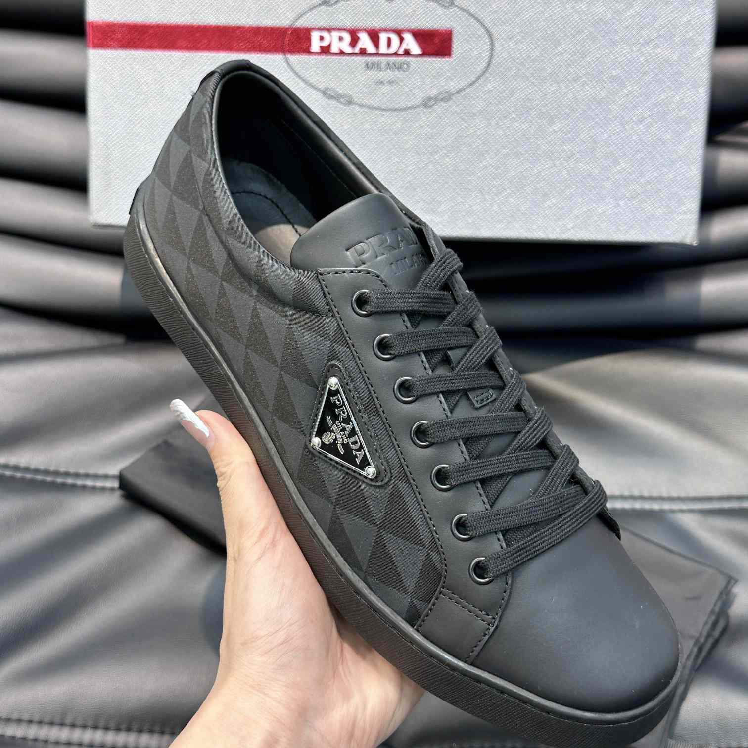 Prada Leather And Re-Nylon Sneakers - everydesigner