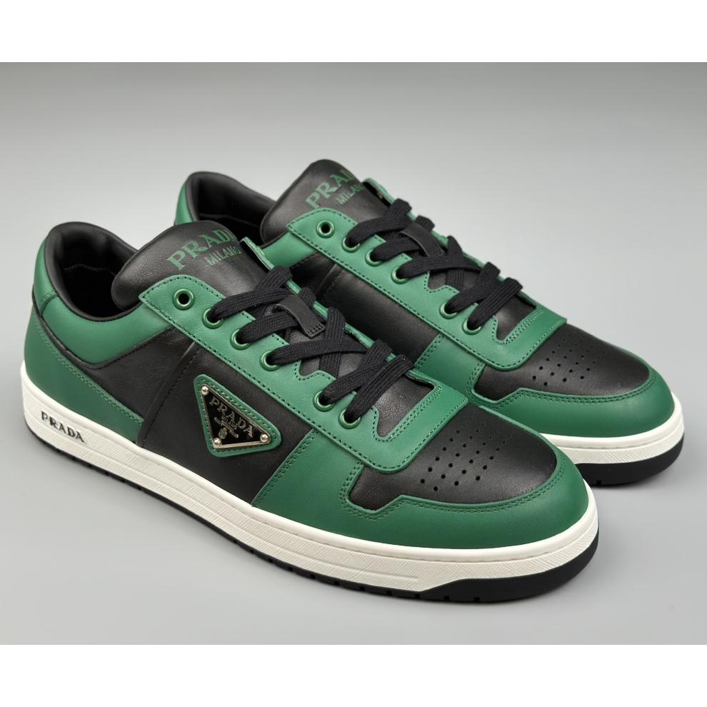 Prada Downtown Logo-plaque Leather Sneakers - everydesigner