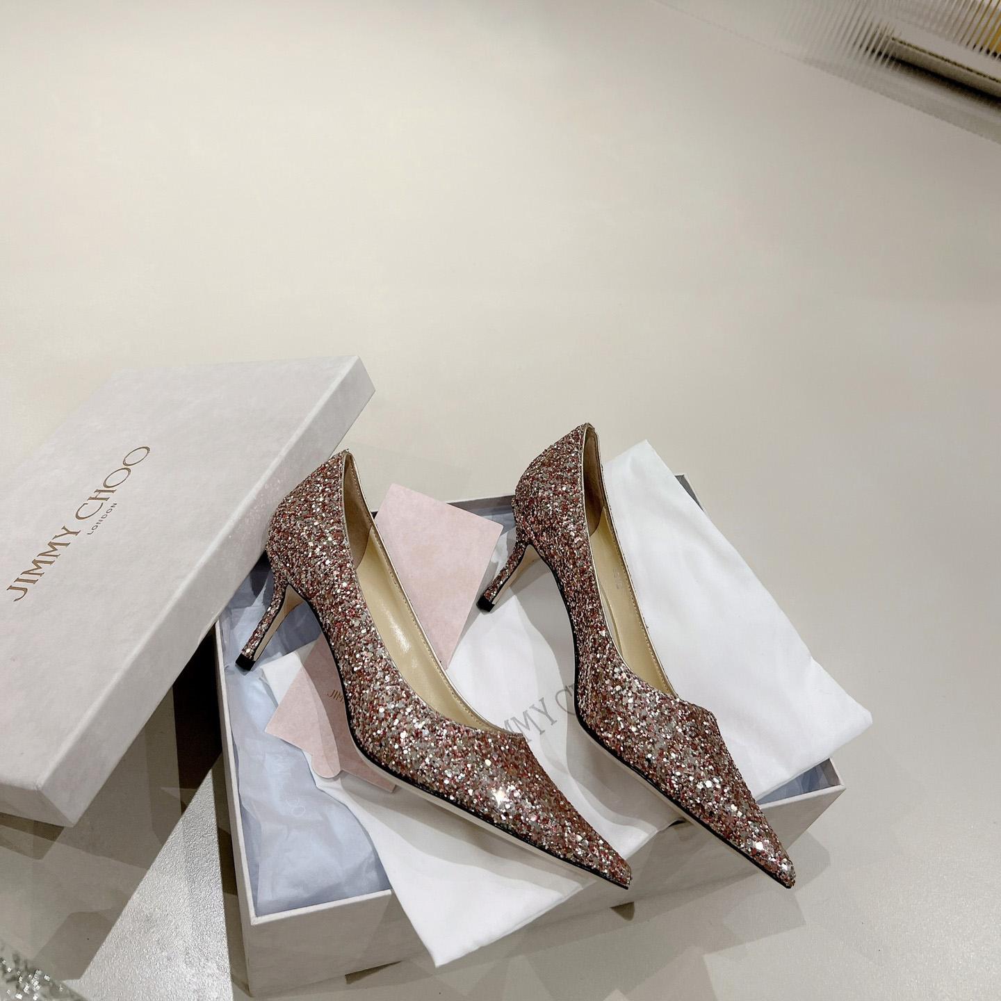 Jimmy Choo Love 65mm Glitter-detail Pumps - everydesigner