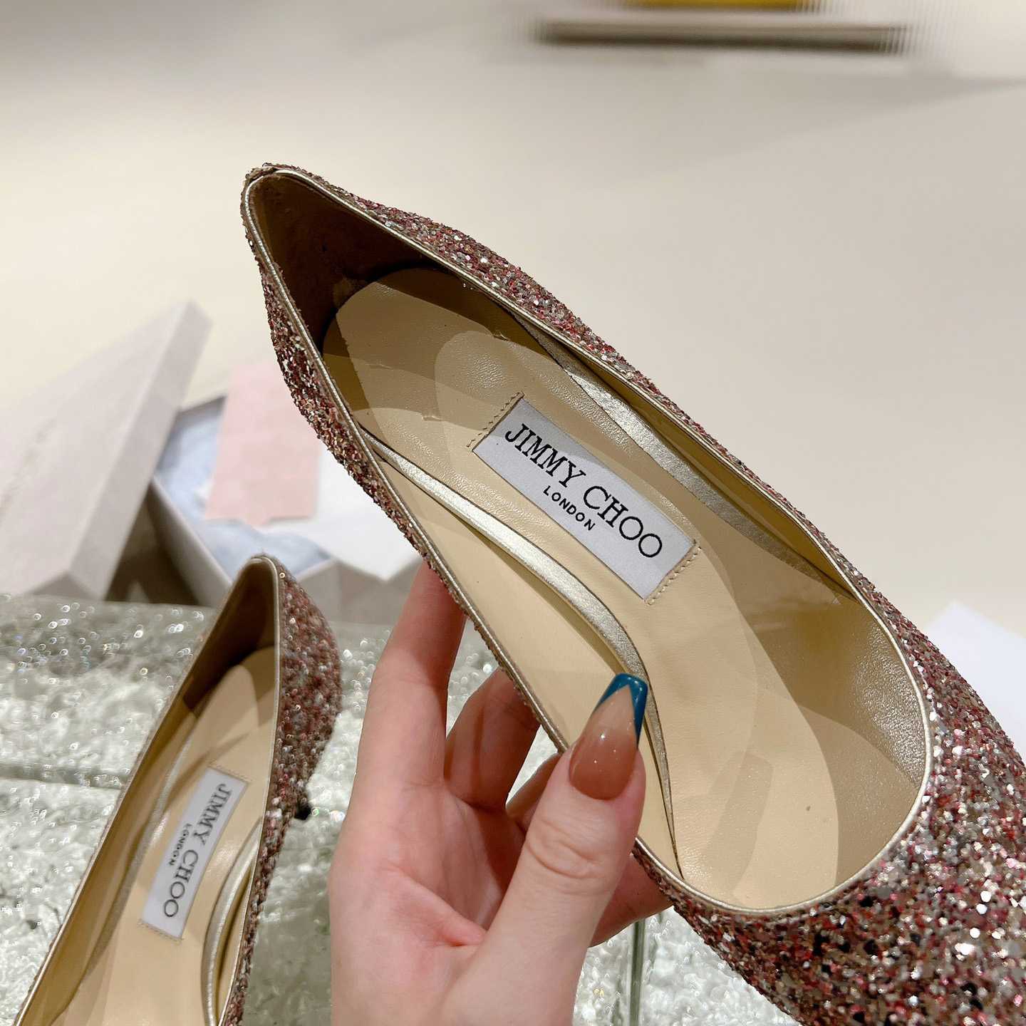 Jimmy Choo Love 65mm Glitter-detail Pumps - everydesigner