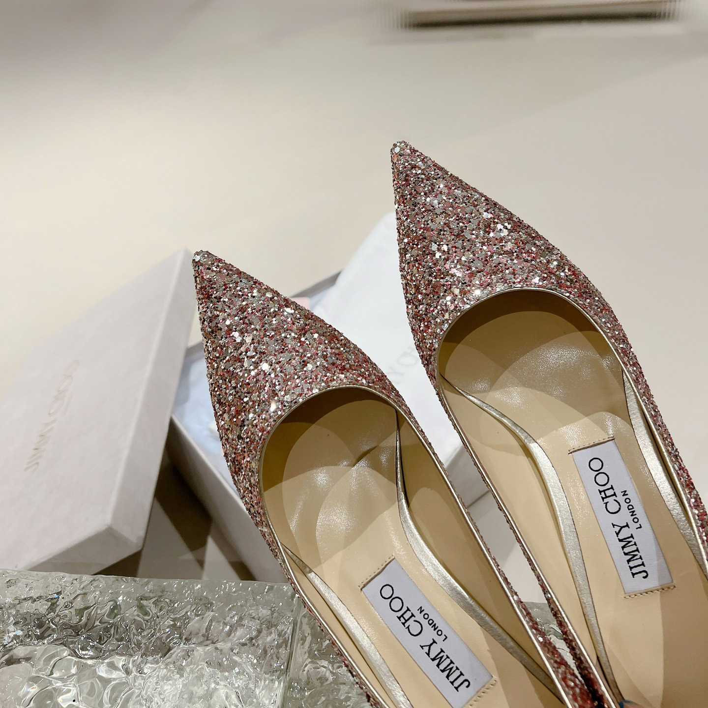 Jimmy Choo Love 65mm Glitter-detail Pumps - everydesigner