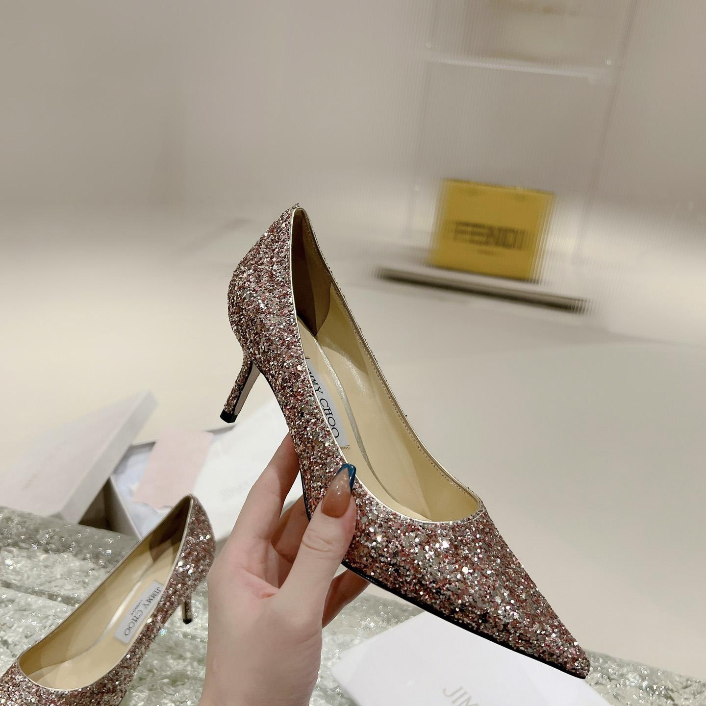 Jimmy Choo Love 65mm Glitter-detail Pumps - everydesigner