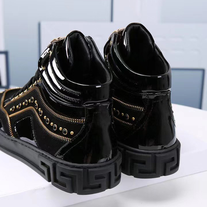 Versace High-top Shoes In Black  (50% Off Sale)   xz701 - everydesigner