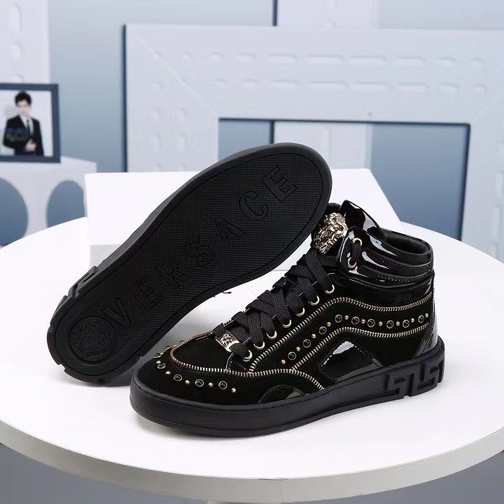 Versace High-top Shoes In Black  (50% Off Sale)   xz701 - everydesigner