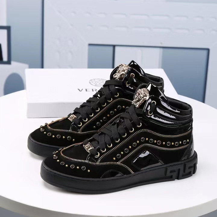 Versace High-top Shoes In Black  (50% Off Sale)   xz701 - everydesigner